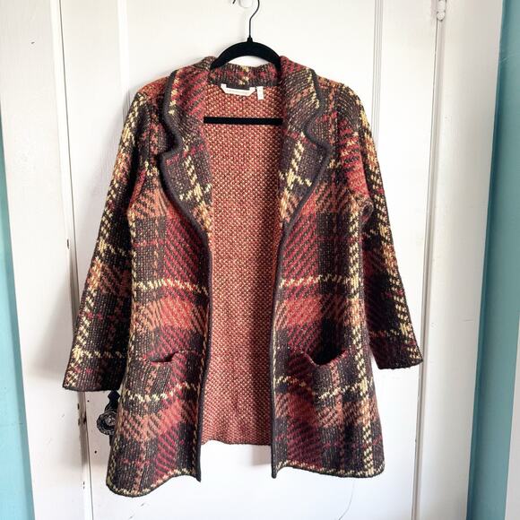 Soft Surroundings Sweaters - Soft Surroundings Collared Open Cardigan Coat Jacket Sweater Knit Long Sleeves S